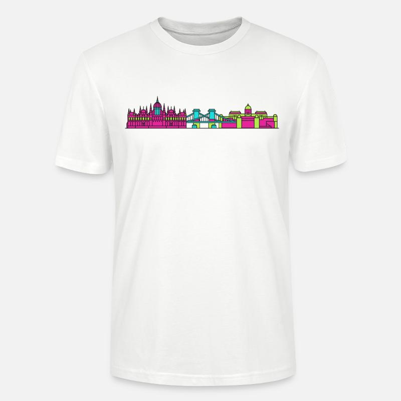 Budapester Stadtskyline-Parlament: Moderne Kunst - Stanley/Stella Unisex Bio-T-Shirt CRAFTER - Weiß