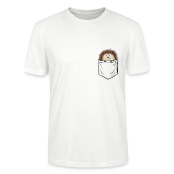 Lässig niedlicher stacheliger Igel In der Tasche - Stanley/Stella Unisex Bio-T-Shirt CRAFTER - Weiß - Vorne - Alina (178cm) & Michal (187cm)