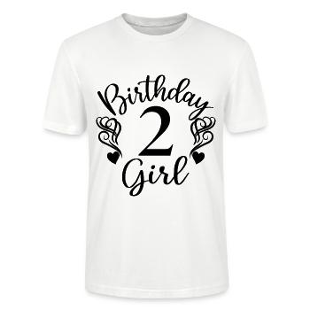 2ème anniversaire fille, 2 ans cadeau pour les enfants - T-shirt bio CRAFTER Stanley Stella Unisexe - blanc - Devant - Alina (178cm) & Michal (187cm)