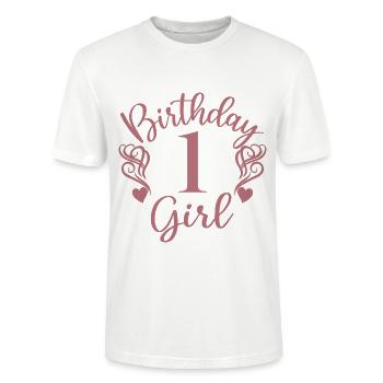 1. Geburtstag Mädchen, 1 Jahr altes Geschenk für Kinder - Stanley/Stella Unisex Bio-T-Shirt CRAFTER - Weiß - Vorne - Alina (178cm) & Michal (187cm)