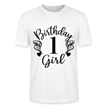 1. Geburtstag Mädchen, 1 Jahr altes Geschenk für Kinder - Stanley/Stella Unisex Bio-T-Shirt CRAFTER - Weiß - Vorne - Alina (178cm) & Michal (187cm)