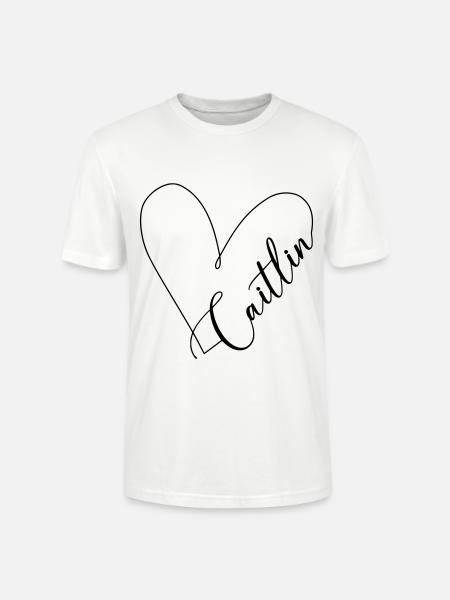 Caitlin Name Herzlinie - Stanley/Stella Unisex Bio-T-Shirt CRAFTER - Weiß