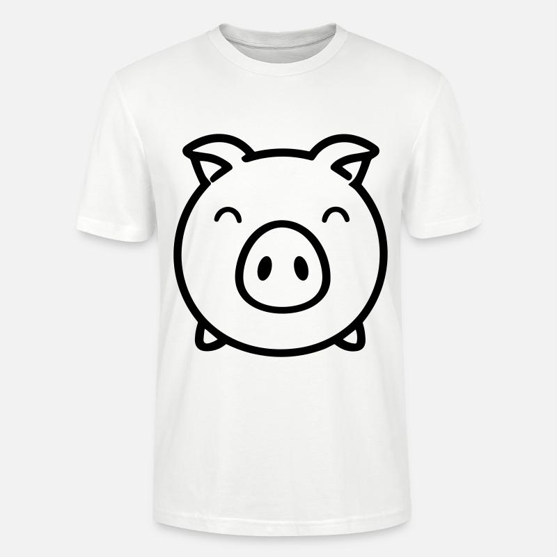 Schwein - Stanley/Stella Unisex Bio-T-Shirt CRAFTER - Weiß