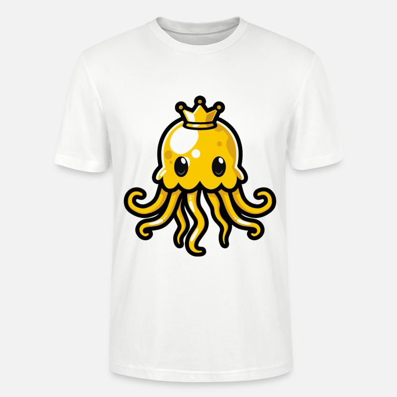 Jellyfish Comic Crown - Stanley/Stella CRAFTER Unisex Organic T-Shirt - white