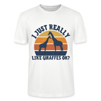 Girafe - T-shirt bio CRAFTER Stanley Stella Unisexe - blanc - Devant - Alina (178cm) & Michal (187cm)