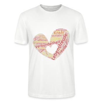 Wortwolke Lebensfreude - Stanley/Stella Unisex Bio-T-Shirt CRAFTER - Weiß - Vorne - Alina (178cm) & Michal (187cm)