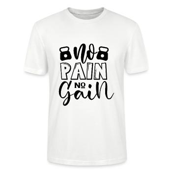 No pain no gain - T-shirt bio CRAFTER Stanley Stella Unisexe - blanc - Devant - Alina (178cm) & Michal (187cm)
