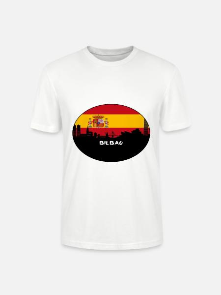 Bilbao Spanje Vlag Skyline Silhouet Reizen - Stanley/Stella Uniseks bio-T-shirt CRAFTER - wit
