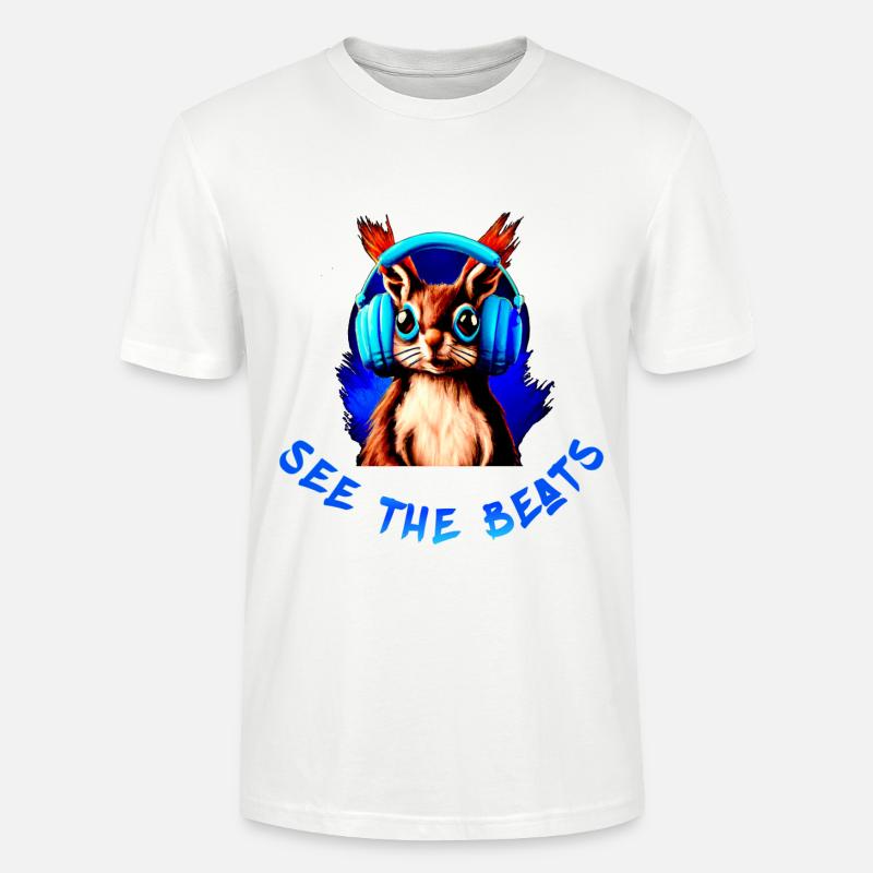 Écureuil / Eichhörnchen / Tamia - T-shirt bio CRAFTER Stanley Stella Unisexe - blanc