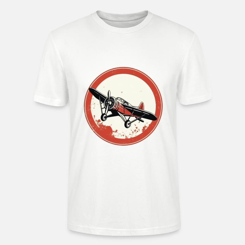 Flugzeug Retro Propeller - Stanley/Stella Unisex Bio-T-Shirt CRAFTER - Weiß