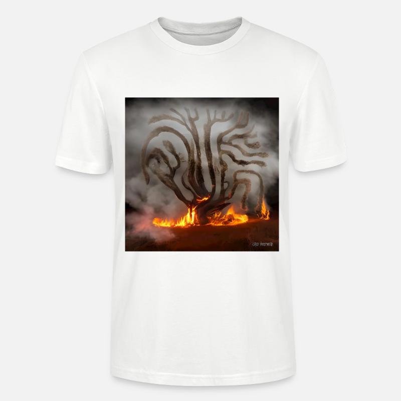 Alter Baum brennt - Stanley/Stella Unisex Bio-T-Shirt CRAFTER - Weiß