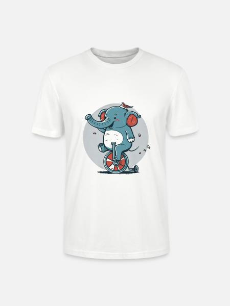 Einrad Elefant - Stanley/Stella Unisex Bio-T-Shirt CRAFTER - Weiß