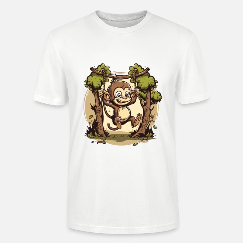 Schwingender Affe - Stanley/Stella Unisex Bio-T-Shirt CRAFTER - Weiß