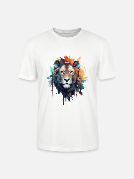 Artistic Lion - Stanley/Stella CRAFTER Unisex Organic T-Shirt - white