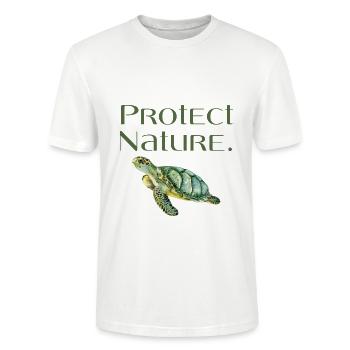 Protect Nature - Protect Nature - Turtle - Stanley/Stella CRAFTER Unisex Organic T-Shirt - white - Front - Alina (178cm) & Michal (187cm)