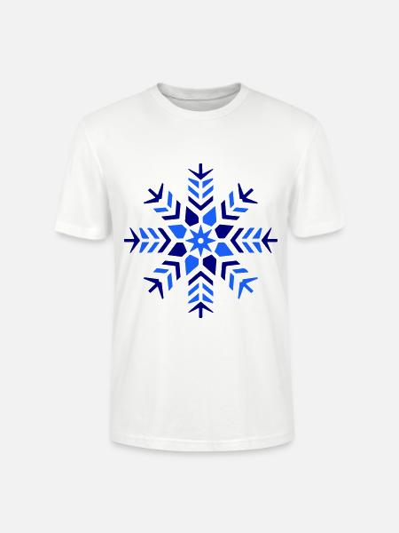Snowflake Snow Icon - Stanley/Stella CRAFTER Unisex Organic T-Shirt - white
