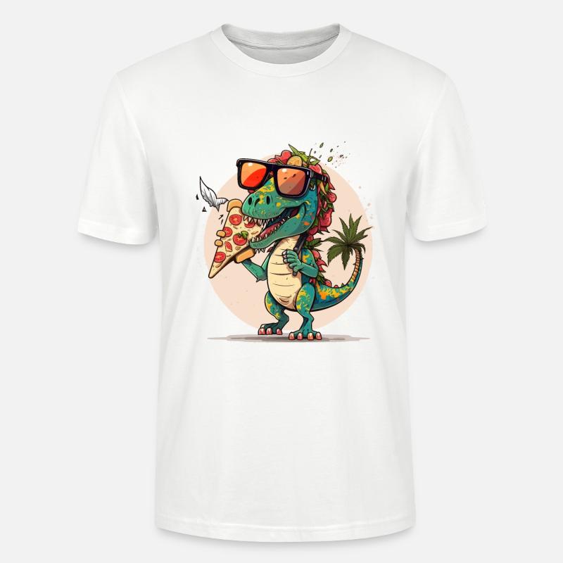 Pizza-saurus - T-shirt bio CRAFTER Stanley Stella Unisexe - blanc