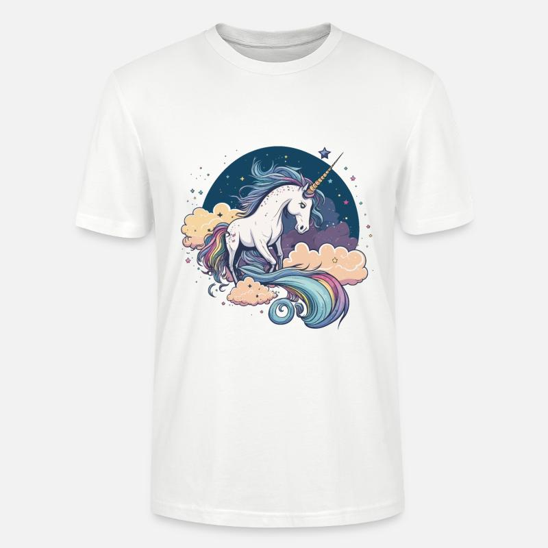 Regenbogen-Einhorn - Stanley/Stella Unisex Bio-T-Shirt CRAFTER - Weiß