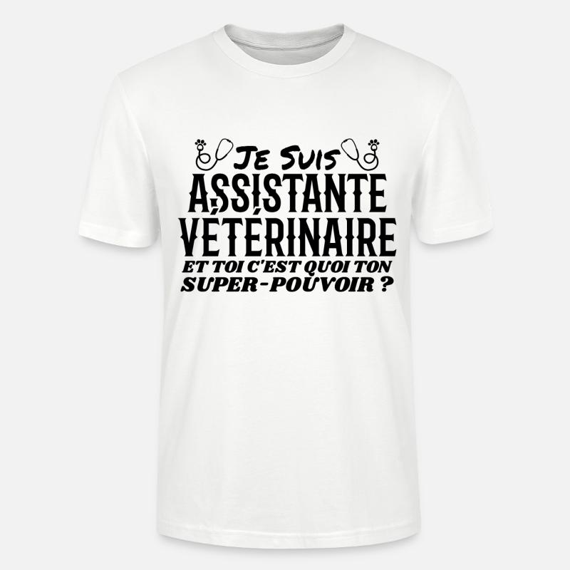 Assistent | Veto | Geschenk | Superkraft - Stanley/Stella Unisex Bio-T-Shirt CRAFTER - Weiß