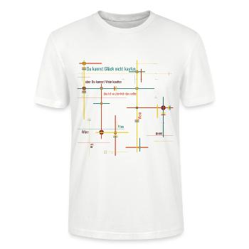 Du kannst Glück nicht kaufen - aber Wein Design - Stanley/Stella Unisex Bio-T-Shirt CRAFTER - Weiß - Vorne - Alina (178cm) & Michal (187cm)