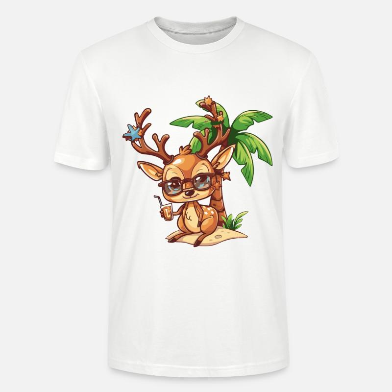 Hirsch Sommer Strand Urlaub - Stanley/Stella Unisex Bio-T-Shirt CRAFTER - Weiß