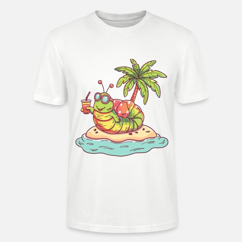 Wurm Sommer Strand Comic - Stanley/Stella Unisex Bio-T-Shirt CRAFTER - Weiß