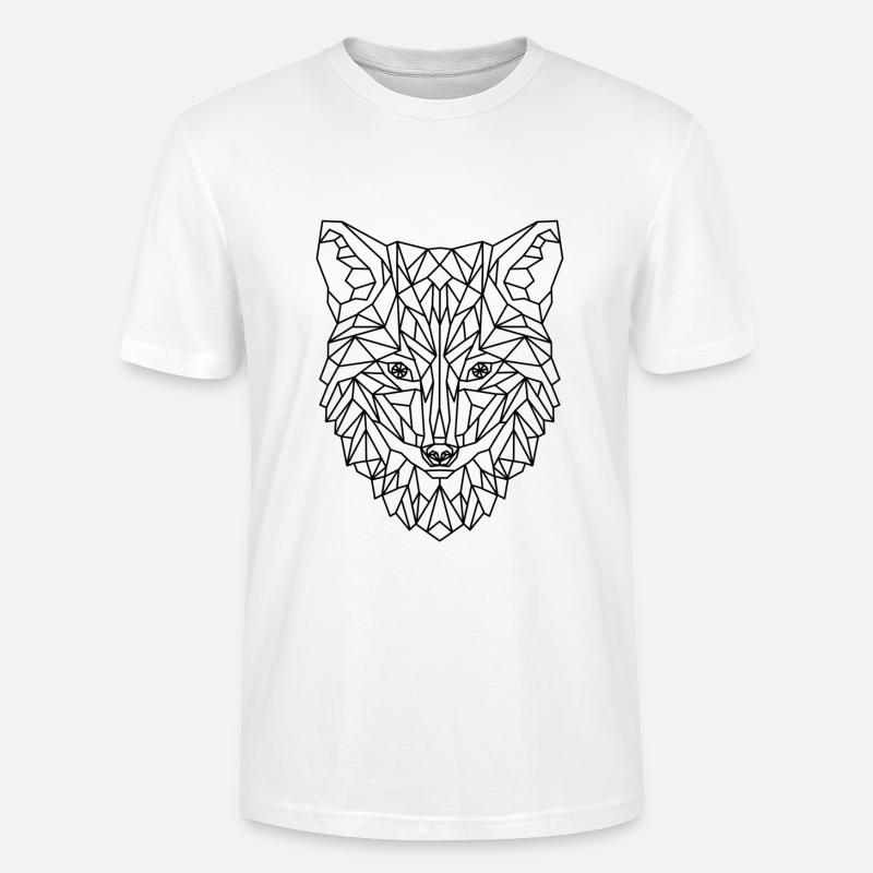 Fuchs Wolf Hund Geometric - Stanley/Stella Unisex Bio-T-Shirt CRAFTER - Weiß