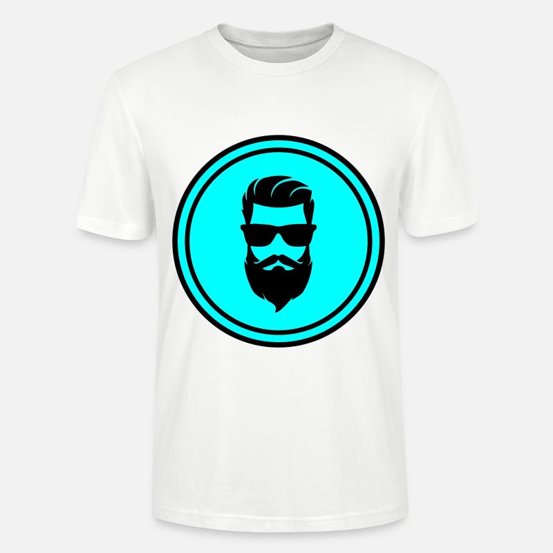 Face beard symbol - Stanley/Stella CRAFTER Unisex Organic T-Shirt - white