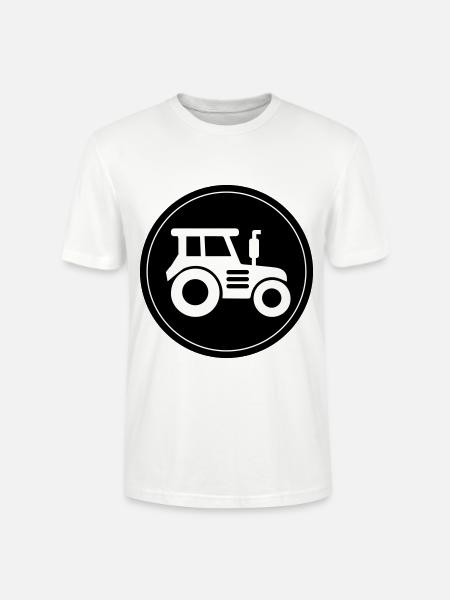 Tractor icon circle - Stanley/Stella CRAFTER Unisex Organic T-Shirt - white