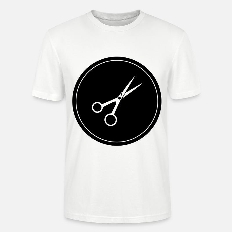 Cercle de barbier aux ciseaux - T-shirt bio CRAFTER Stanley Stella Unisexe - blanc