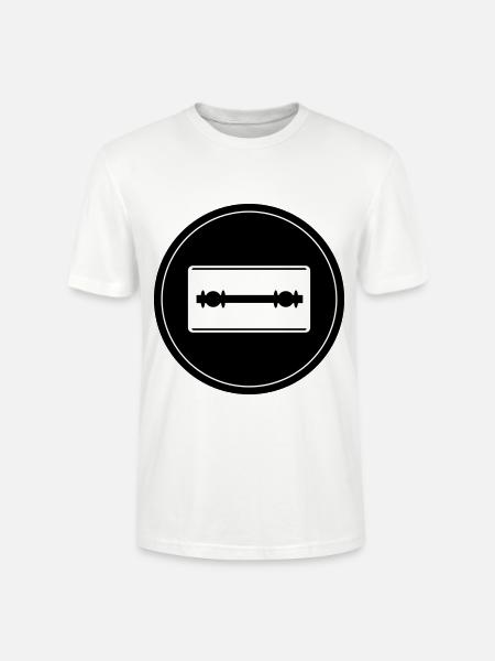 Razor Blade Icon Circle - Stanley/Stella CRAFTER Unisex Organic T-Shirt - white