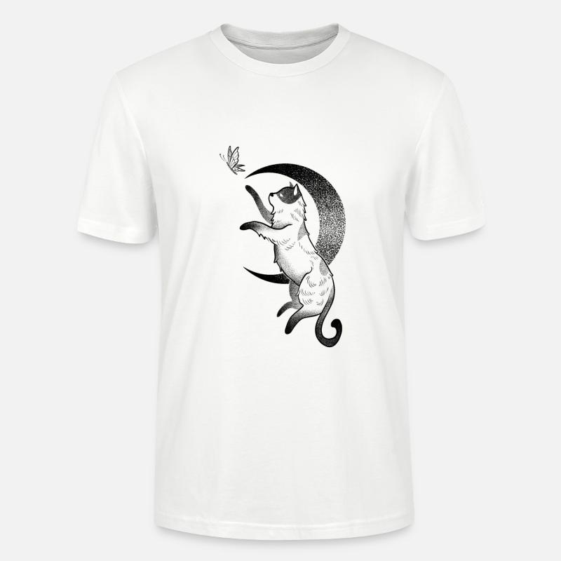 Katzenjäger in Dotwork - Stanley/Stella Unisex Bio-T-Shirt CRAFTER - Weiß