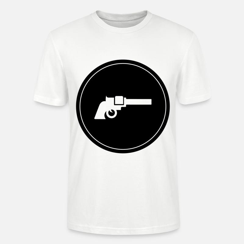 Pistolet symbole d’arme - T-shirt bio CRAFTER Stanley Stella Unisexe - blanc