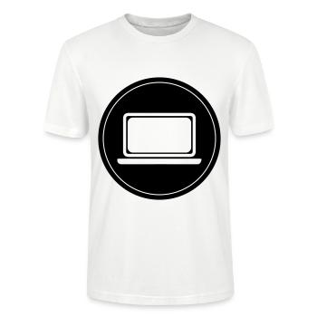 Ordinateur portable Pc Office - T-shirt bio CRAFTER Stanley Stella Unisexe - blanc - Devant - Alina (178cm) & Michal (187cm)