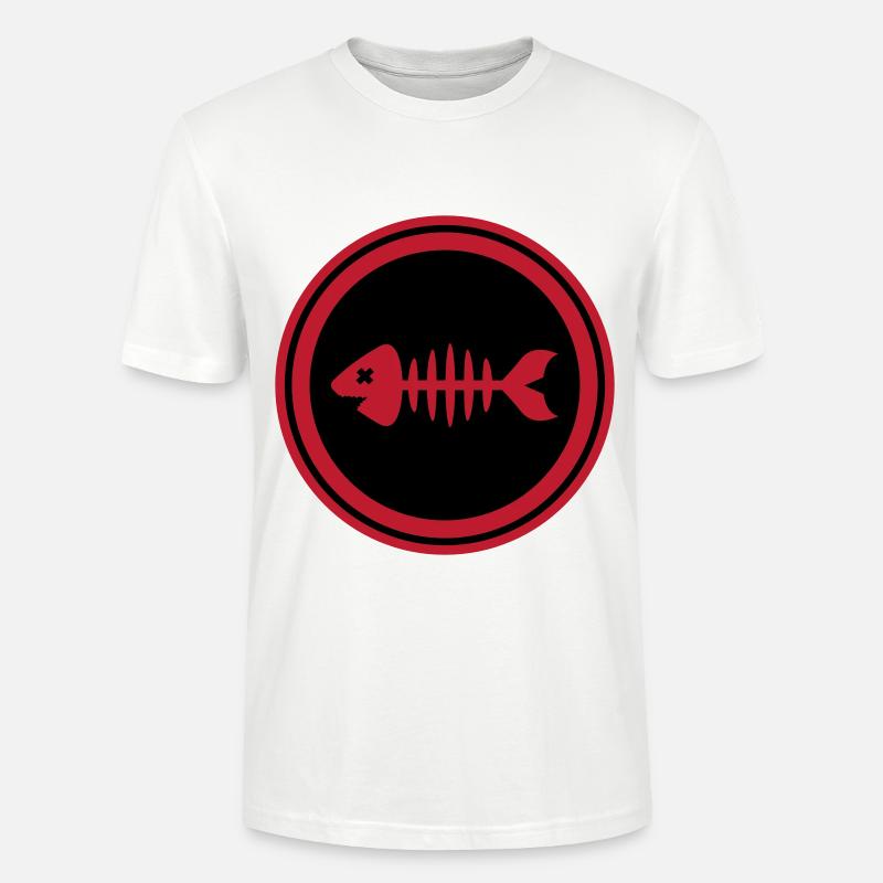 Fisch Symbol Knochen Gräte - Stanley/Stella Unisex Bio-T-Shirt CRAFTER - Weiß