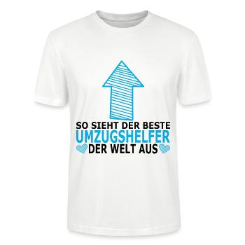 Umzugshelfer Dankeschön Danke Geschenkideen - Stanley/Stella Unisex Bio-T-Shirt CRAFTER - Weiß - Vorne - Alina (178cm) & Michal (187cm)