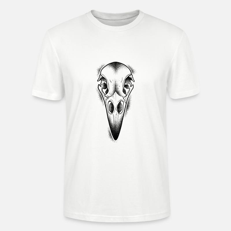 Dotwork Rabenschädel - Stanley/Stella Unisex Bio-T-Shirt CRAFTER - Weiß