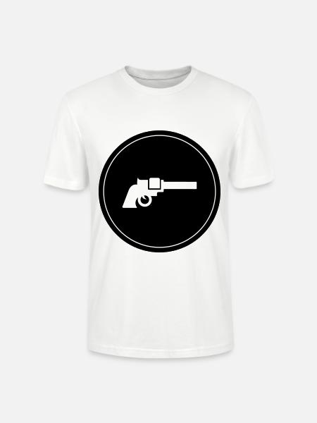 Weapon Symbol Pistol - Stanley/Stella CRAFTER Unisex Organic T-Shirt - white