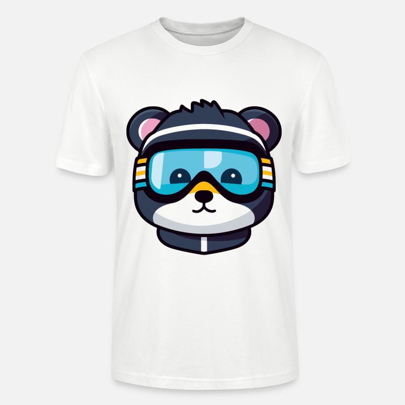 Ski Bär Comic - Stanley/Stella Unisex Bio-T-Shirt CRAFTER - Weiß