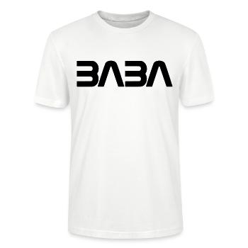 Lettrage BABA dans la conception de polices de la NASA - T-shirt bio CRAFTER Stanley Stella Unisexe - blanc - Devant - Alina (178cm) & Michal (187cm)