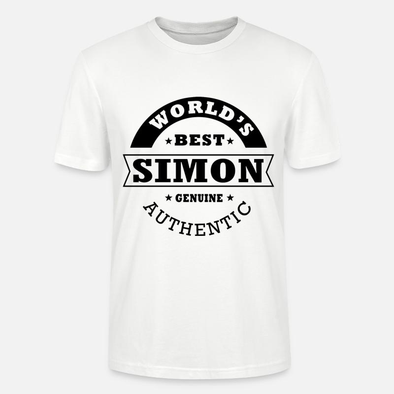 SIMON Tshirt personalized name Simon - Stanley/Stella CRAFTER Unisex Organic T-Shirt - white