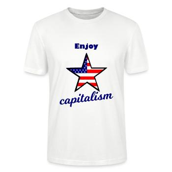 Wall Street Capitalist - Stanley/Stella CRAFTER Unisex Organic T-Shirt - white - Front - Alina (178cm) & Michal (187cm)