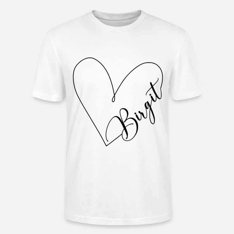 Birgit Name Herzlinie - Stanley/Stella Unisex Bio-T-Shirt CRAFTER - Weiß