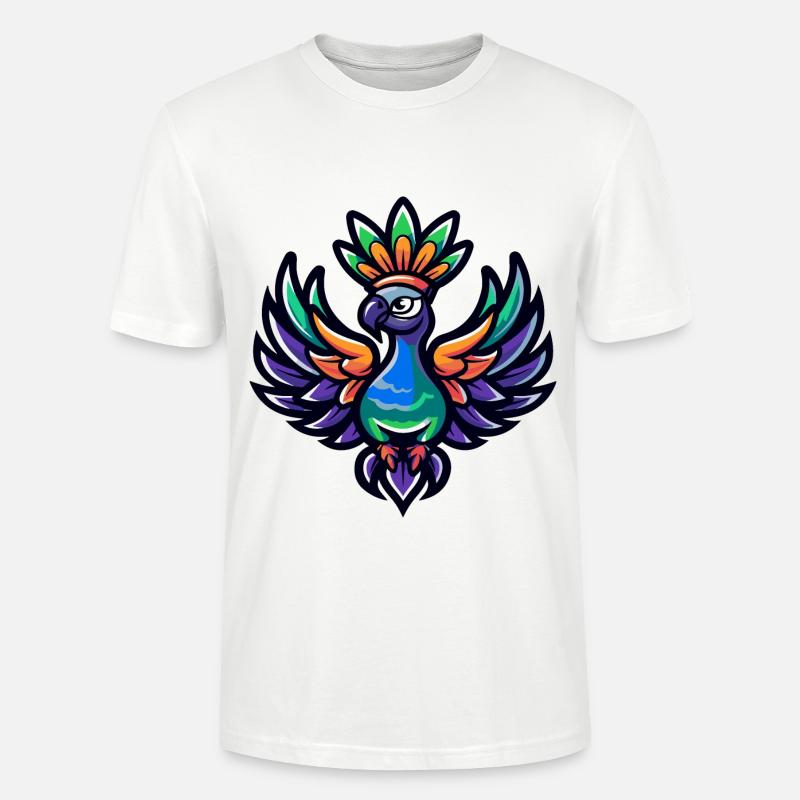 Pfau Vogel Comic Krone - Stanley/Stella Unisex Bio-T-Shirt CRAFTER - Weiß