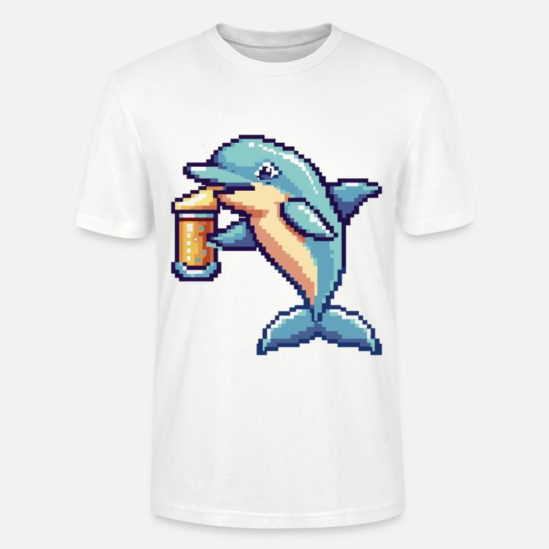 Delfin Bier Pixel - Stanley/Stella Unisex Bio-T-Shirt CRAFTER - Weiß