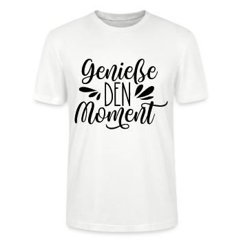 Genieße den Moment - Stanley/Stella Unisex Bio-T-Shirt CRAFTER - Weiß - Vorne - Alina (178cm) & Michal (187cm)