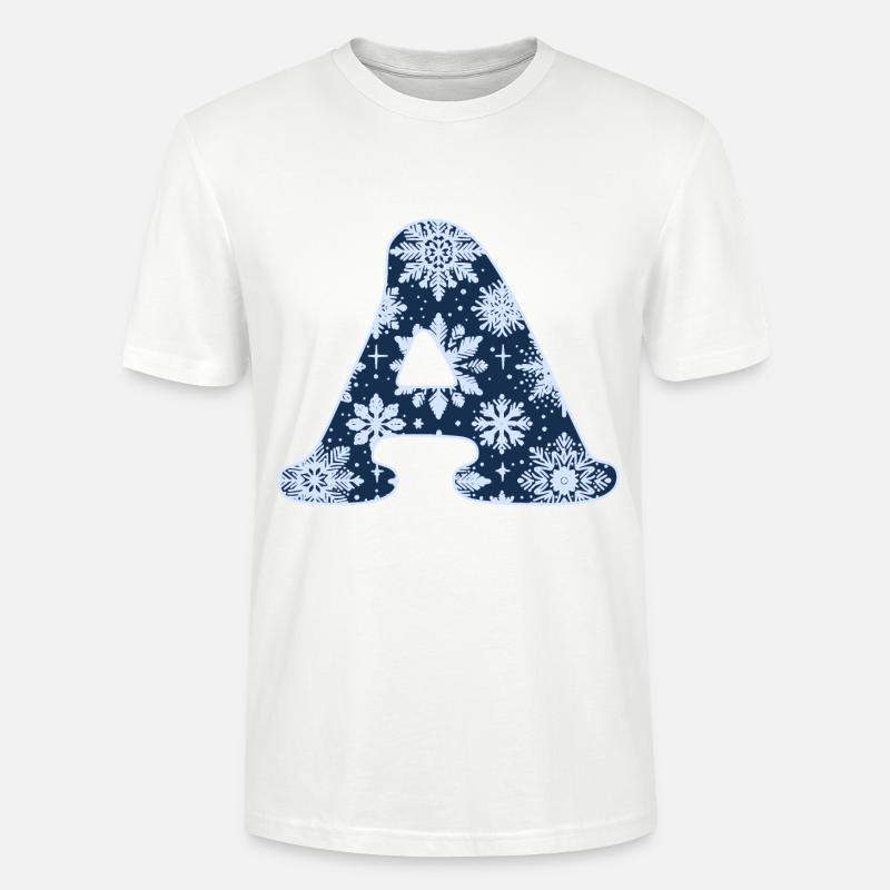 Buchstabe A Schneeflocken - Stanley/Stella Unisex Bio-T-Shirt CRAFTER - Weiß