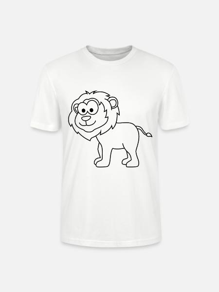 Lion Comic Animal - Stanley/Stella CRAFTER Unisex Organic T-Shirt - white