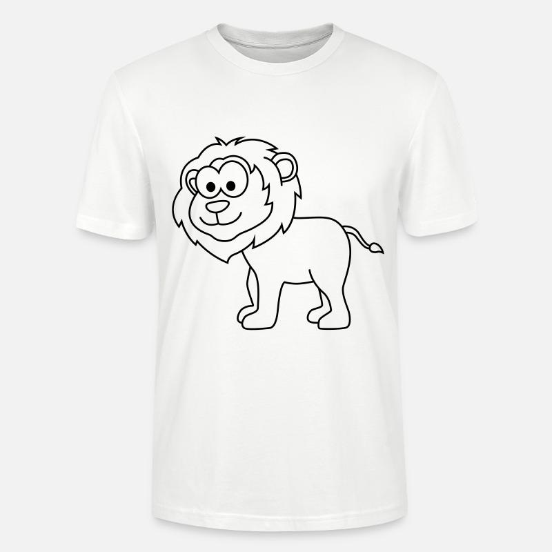Lion Comic Animal - T-shirt bio CRAFTER Stanley Stella Unisexe - blanc