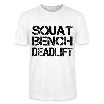 Squat Bench Deadlift - Stanley/Stella Unisex Bio-T-Shirt CRAFTER - Weiß - Vorne - Alina (178cm) & Michal (187cm)